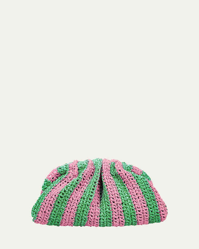 Game Striped Crochet Clutch Bag